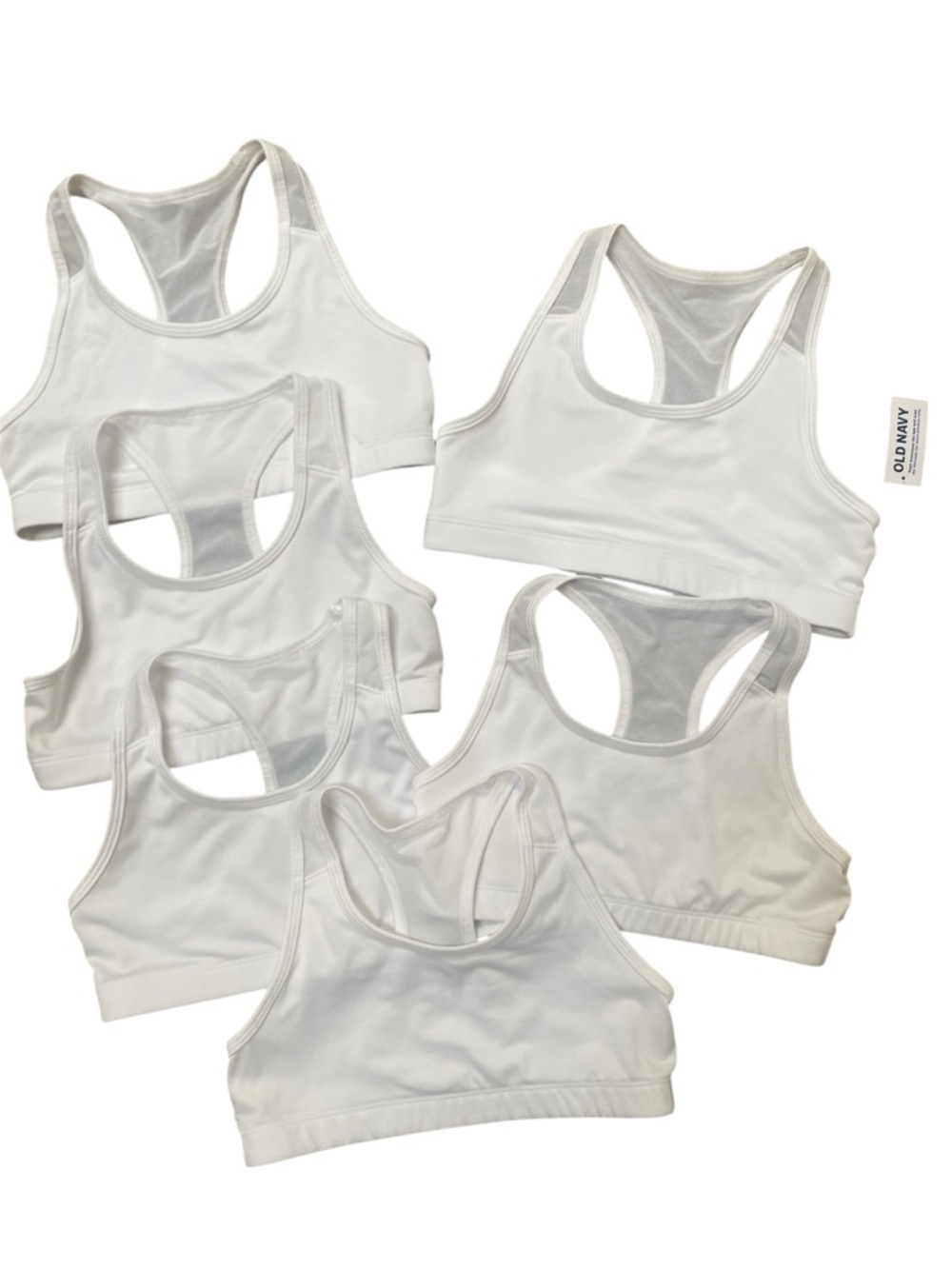Old Navy White Racerback Bralette Set - 6 Pack- size 10-12